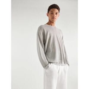 Massimo Dutti Linen Crew Neck Sweater Grey NEW Size Medium